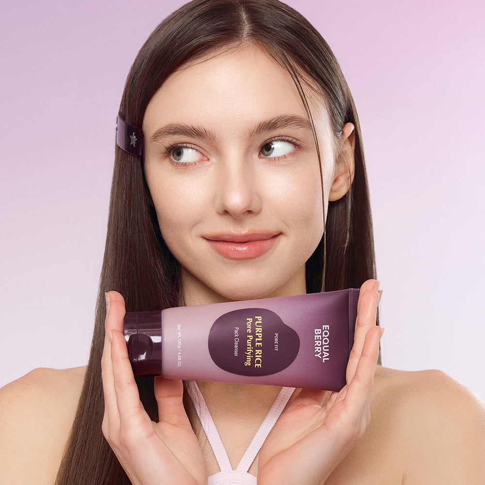 Eqqual Berry | Purple Rice Pack Cleanser & Cleansing Oil | Skincare Duo